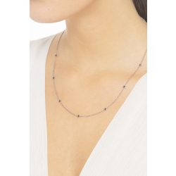 Necklace with black diamonds on full bezel in  18k white gold 2