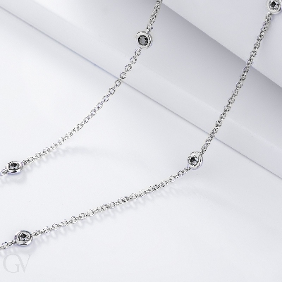 Necklace with black diamonds