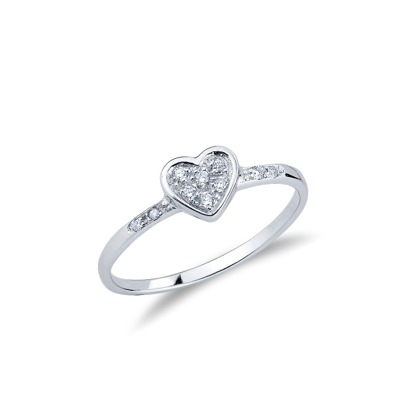 Ring in white gold 18k with diamonds 