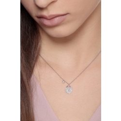 Heart Lock pendant in 18k white gold with diamonds 2