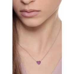 18k white gold burnished gold heart pendant with rubies 2