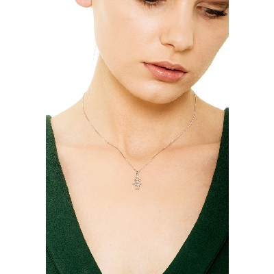 18k white gold spheres Boy pendant