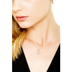 Spheres circle pendant with round cut diamond 2