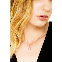 White gold 18k drop shaped pendant with diamond  2