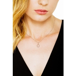 White gold 18k oval pendant with diamond  2