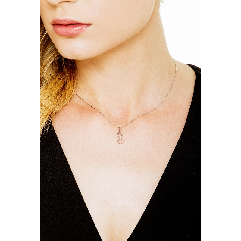 18k white gold necklace with infinity simbol