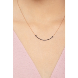 18k rose gold necklace with black diamonds pavè 2