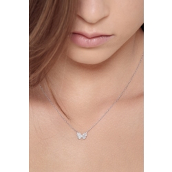 Butterfly pendant in 18k white gold with diamonds 2