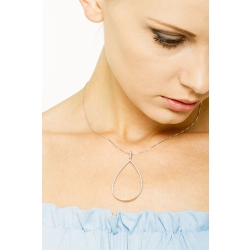 18k white gold drop shape pendant with diamonds 2