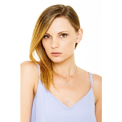 White gold 18k heart pendant with diamonds