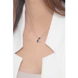 White gold 18k pendant with black and white diamonds  2