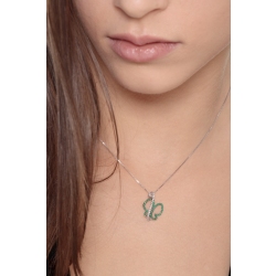 Butterfly pendant with diamonds and emeralds 2