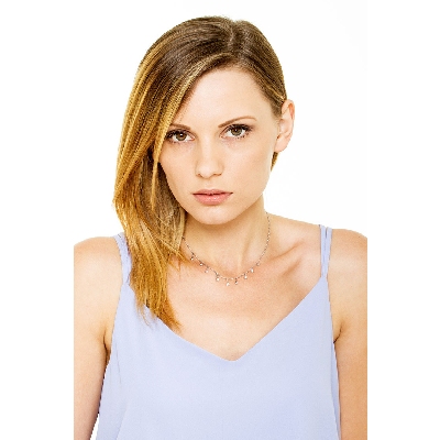 Necklace with 9 diamond pendants