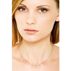 Necklace with 9 diamond pendants 2