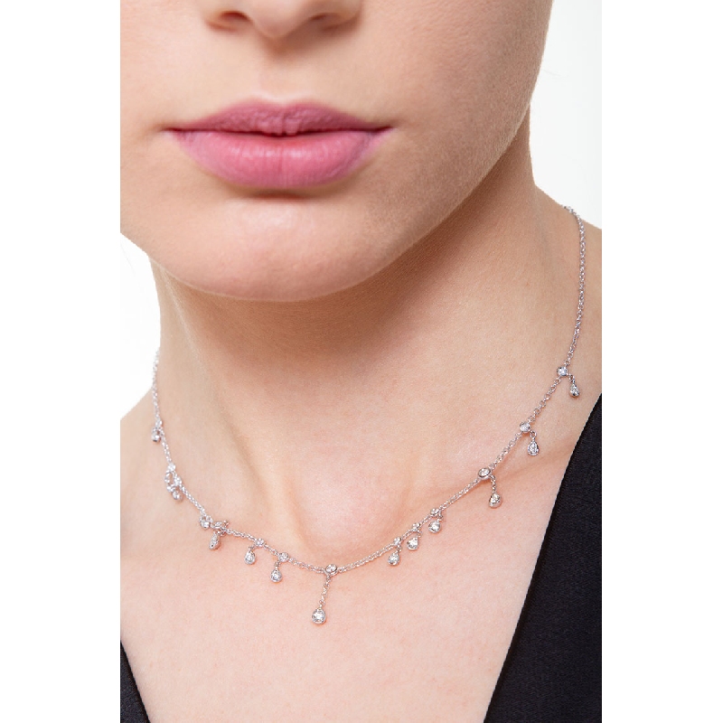 Fancy necklace with diamond pendants