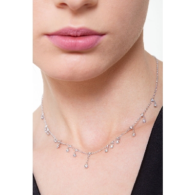 Fancy necklace with diamond pendants