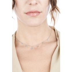 Necklace with 6 round cut diamonds and a diamonds horseshoe pendant 2