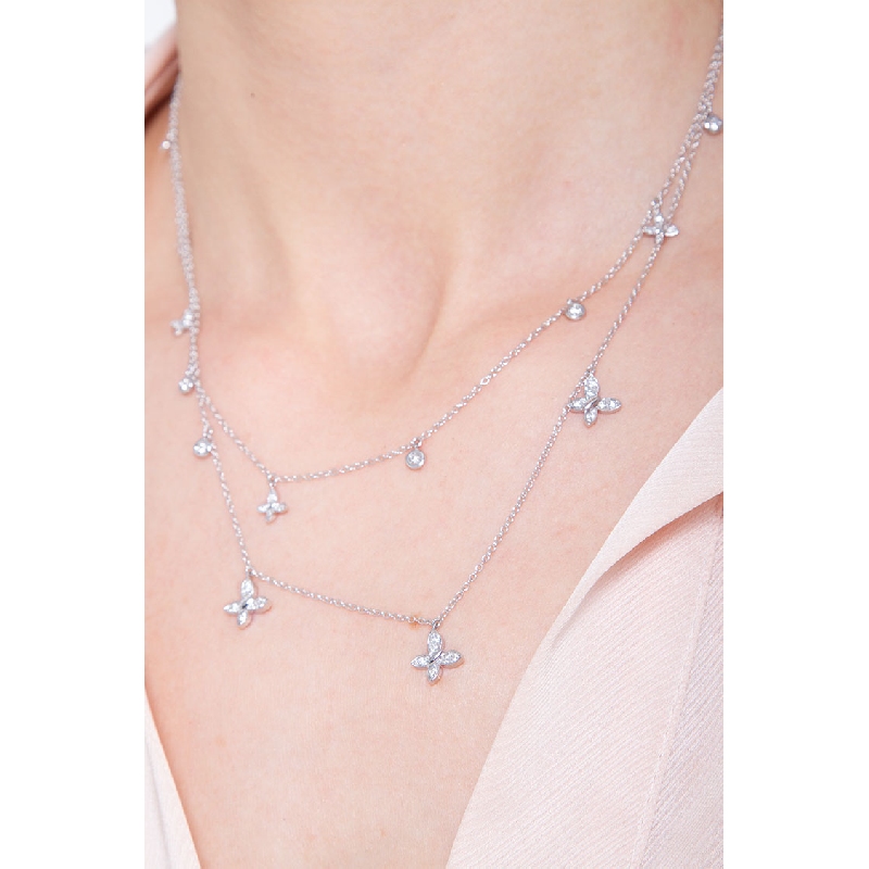 Double necklace with butterflies 