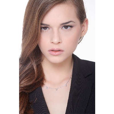 18k white gold necklace with 9 drop charms with 9 diamonds