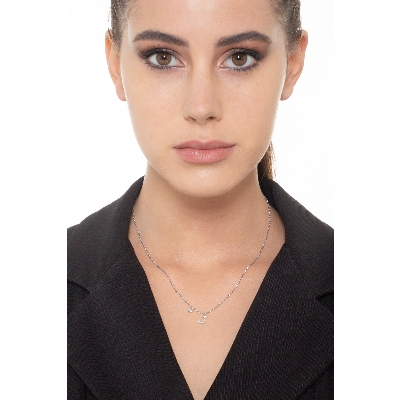 Small letter J pendant with diamonds 