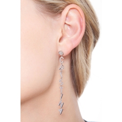 White gold 18k single earring CRISTINA with diamonds 2