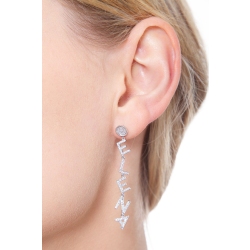 Single earring ELENA with diamonds in 18k white gold  2