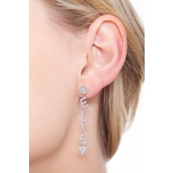 Single earring ELISA with diamonds in white gold 18k 2