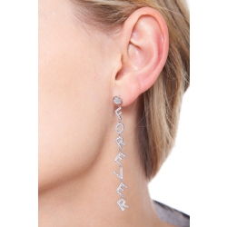 White gold 18k single earring FOREVER with diamonds 2