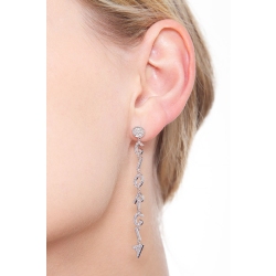 White gold 18k single earring GIORGIA with diamonds 2