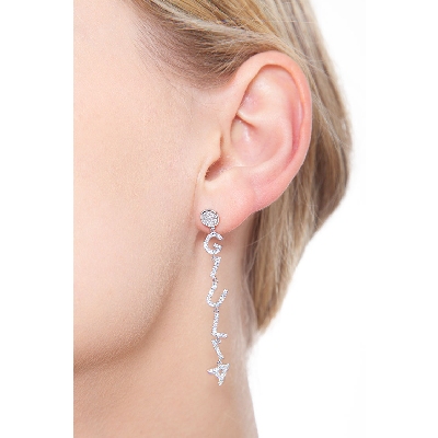 White gold 18k single earring GIULIA with diamonds
