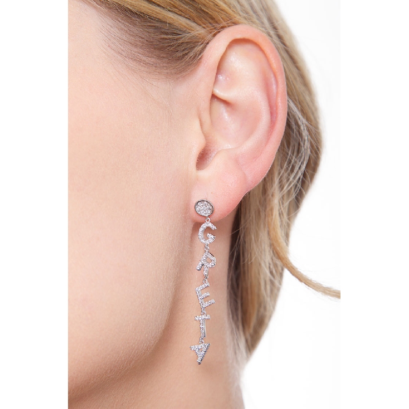 Single earring GRETA with diamonds