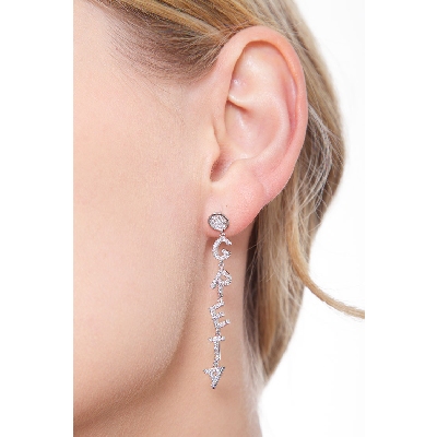 Single earring GRETA with diamonds