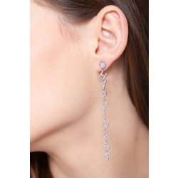White gold 18k single earring HAPPINESS with diamonds 2