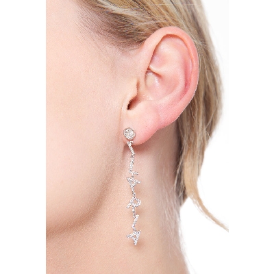 White gold 18k single earring ILARIA with diamonds