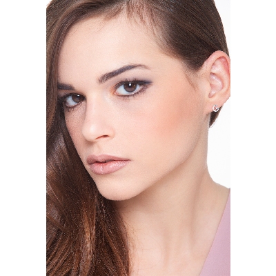 Letter G single earring with diamonds