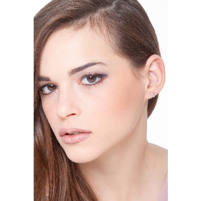 Letter K single earring with diamonds