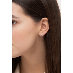 18k white gold single earring in diamonds letter L 2