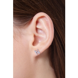 Letter N single earring with diamonds 2