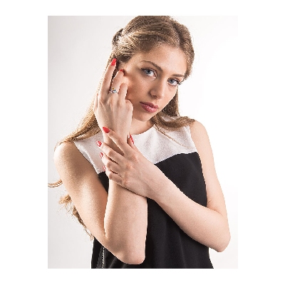 Anello con Acquamarina, Ametista e Citrino Rainbow