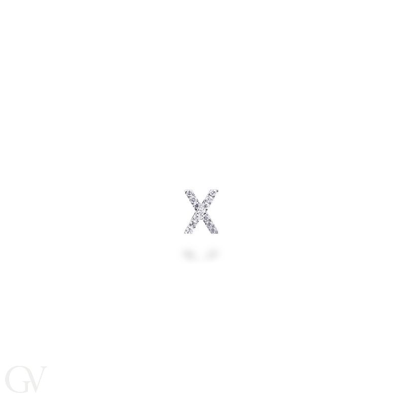 Letter X single earring with diamonds