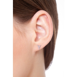 Letter Y single earring with diamonds 2