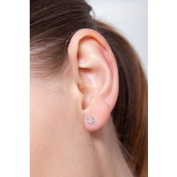 18k white gold star earrings with diamond pavè 2