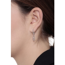 White gold 18k drop earrings with diamonds and child pendant  2