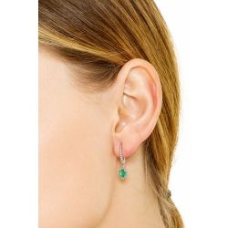 White gold 18k drop earrings with emeralds pendants  2