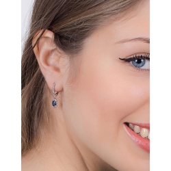 White gold 18k hoops with blue sapphires pendant  2