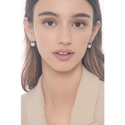 18k white gold earrings with pearls and diamonds 