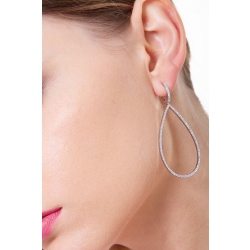 White gold 18k drop earrings pear shape with diamonds 2