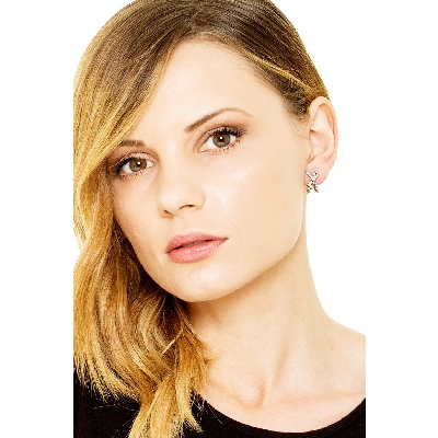 White gold 18k criss cross diamonds earrings 