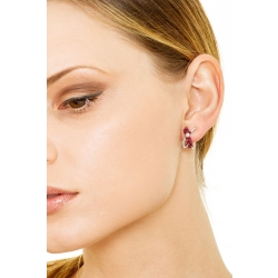 18k white gold criss cross earrings with rubies and diamonds  2