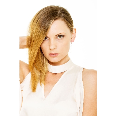 White gold 18k drop earrings with gold and diamonds pendants 